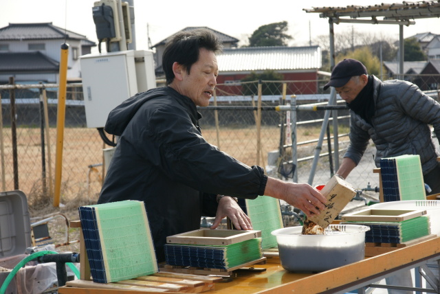 実形会長による『海苔すき』のお手本